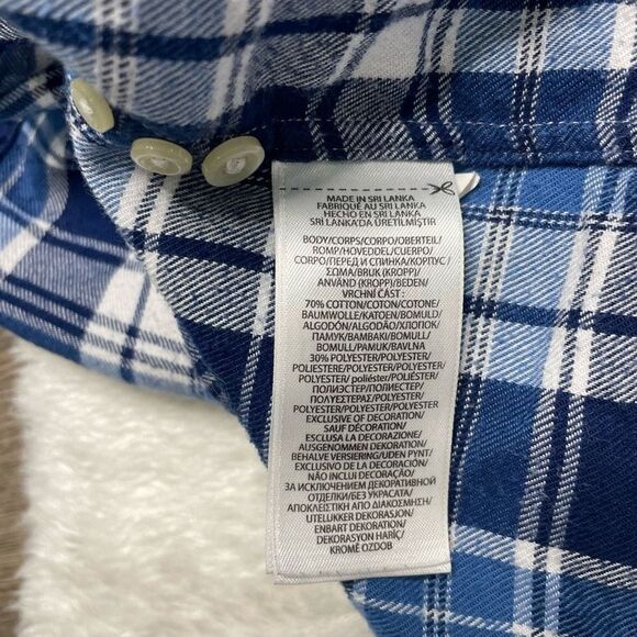 Ralph Lauren Blue and White Plaid Casual Button Down Shirt - Picture 5 of 8